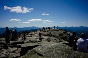 The packed summit of Whiteface Mountain
