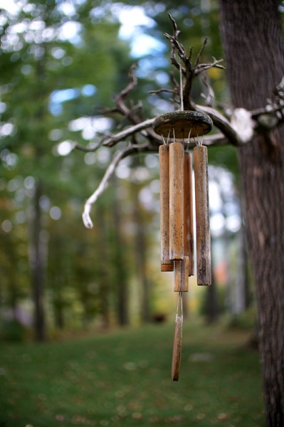 Wind chime at Random Scoots cabin, Keene NY