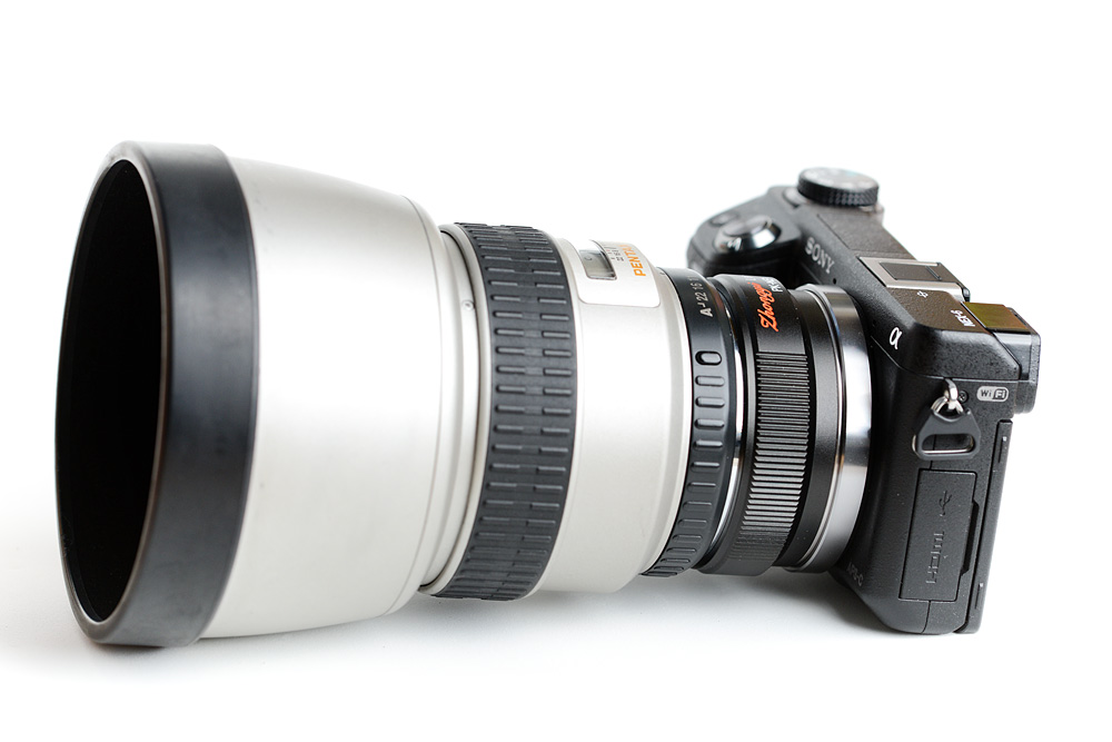 Sony NEX-6 with Pentax FA* 85/1.4 and Lens Turbo