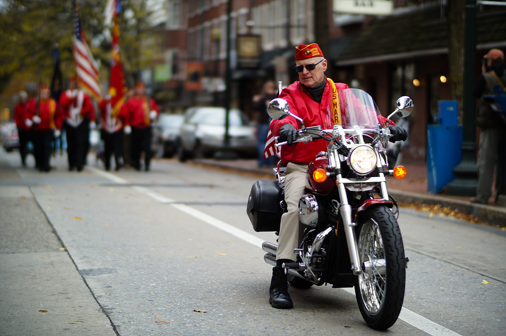 Mayor Tom Chambers leads the West Chester Veterans Day Parade
