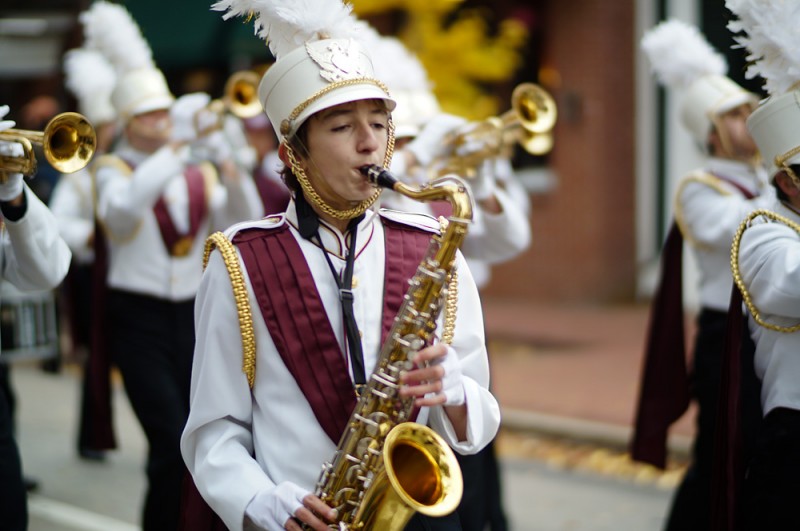 Henderson High School Saxaphonist at the West Chester Veterans Day Parade