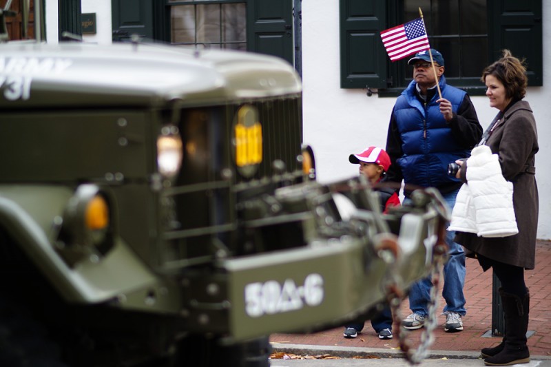 Spectators at the West Chester Veterans Day Parade
