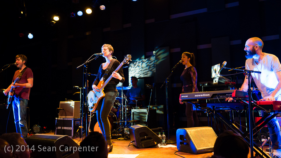 Philadelphia, PA: Pomplamoose open their show at World Cafe Live, Friday September 26, 2014.
