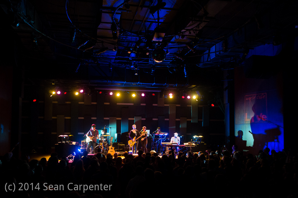 Philadelphia, PA: Pomplamoose close their show at World Cafe Live, Friday September 26, 2014.
