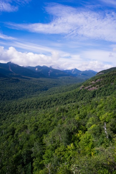 View of the Great Range from the First Brother on the way to Big Slide, Adirondack Park, New York USA.