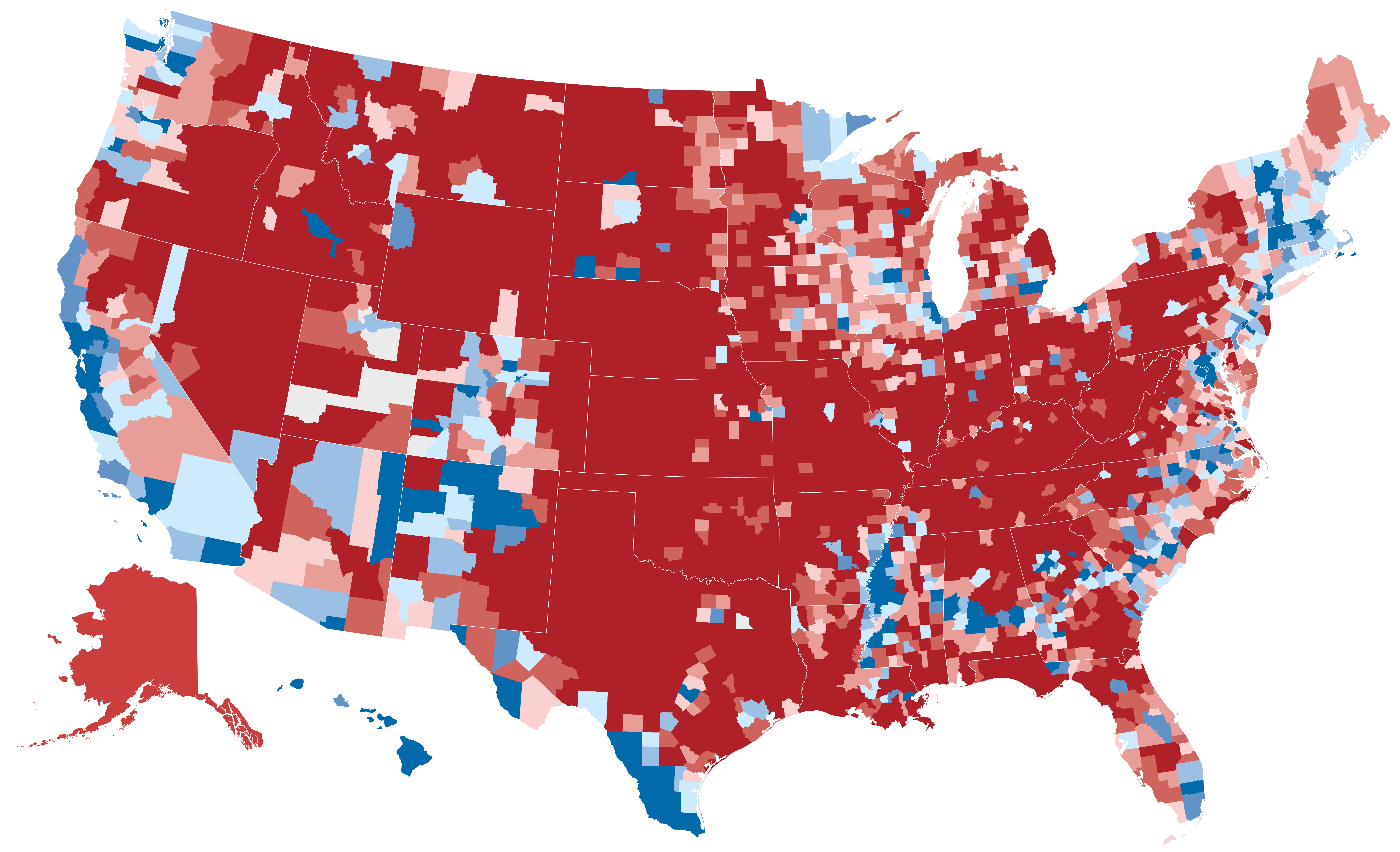 2016 US Presidential Election by County