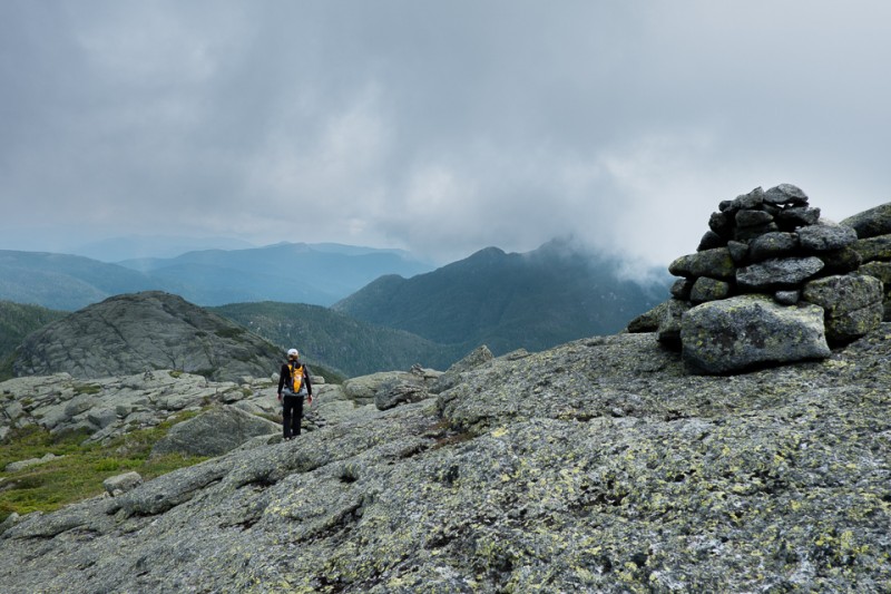 Descending Haystack as a thunderstorm approaches the Great Range.