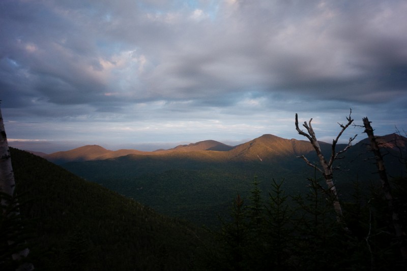 Early morning light on Mount Haystack (center right) and Mount Skylight (center), Adirondack Park, New York.