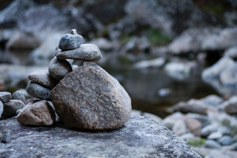 Cairn crossing Indian Pass Brook.